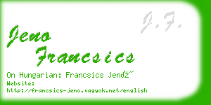 jeno francsics business card